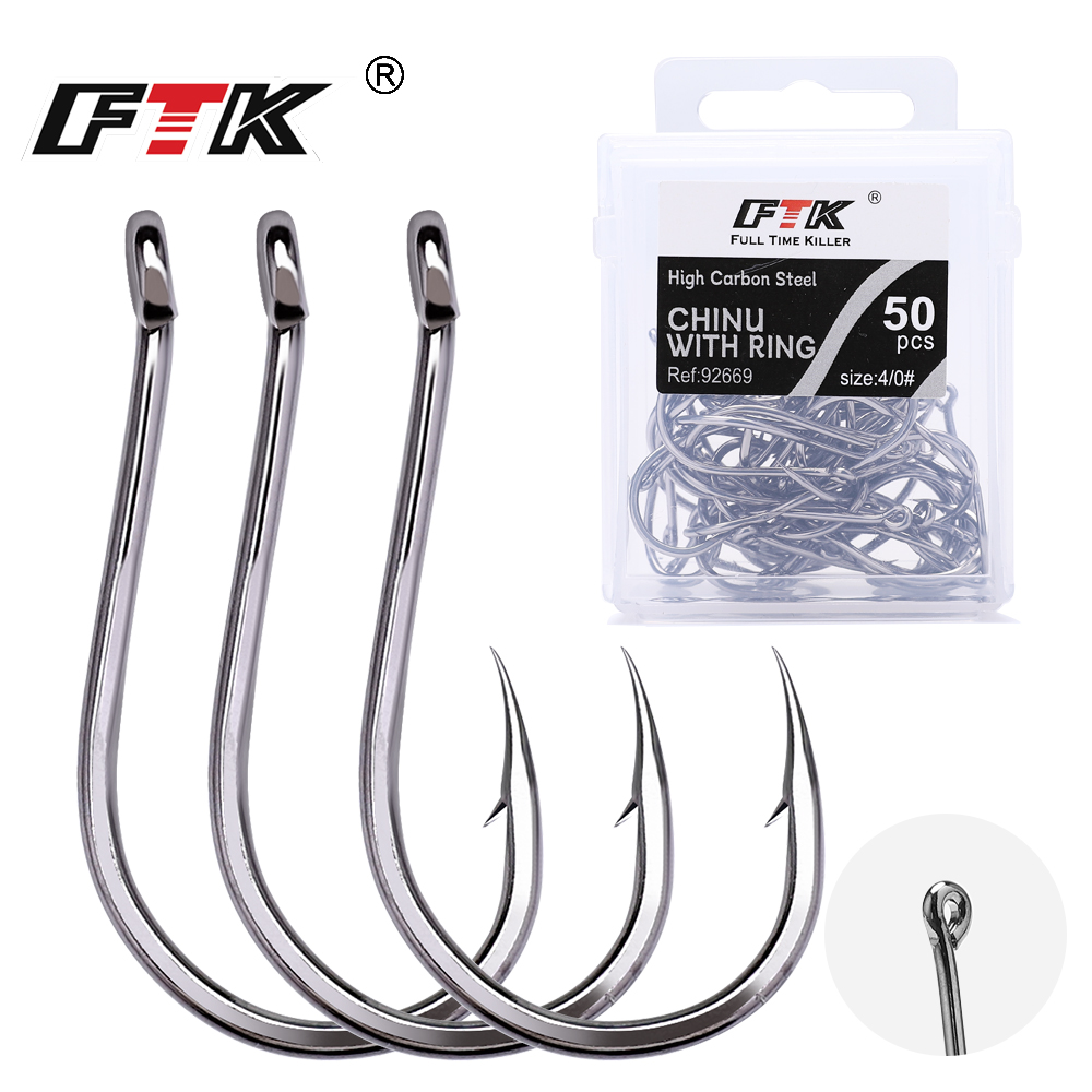 Fishing Hook Offset - Haczyk wędkarski FTK CHINU z oczkiem
